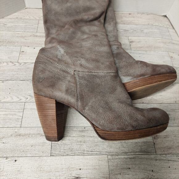 Felmini leather knee high heeled boots women's size 9 - Picture 6 of 9